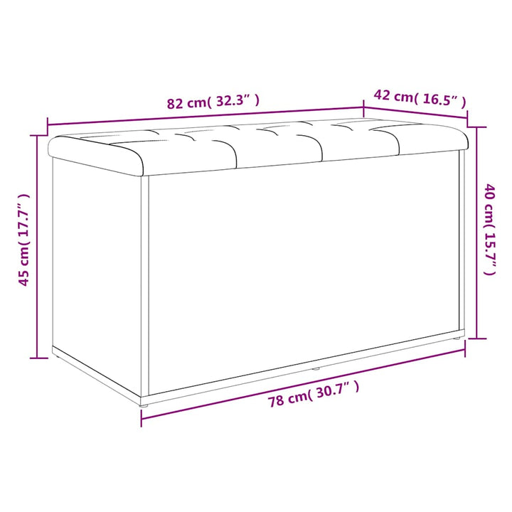 skobænk 82x42x45 cm konstrueret træ grå sonoma-eg