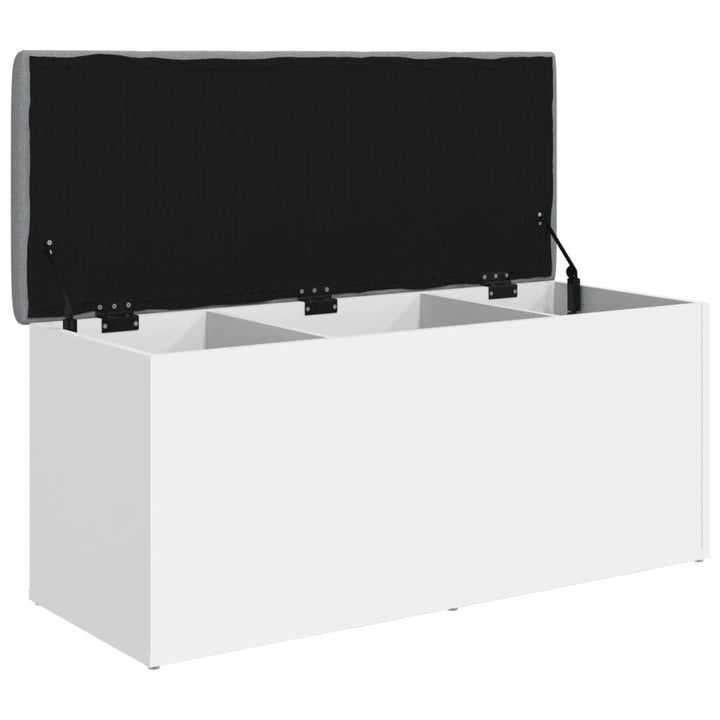 opbevaringsbænk hvid 102x42x45 cm konstrueret træ