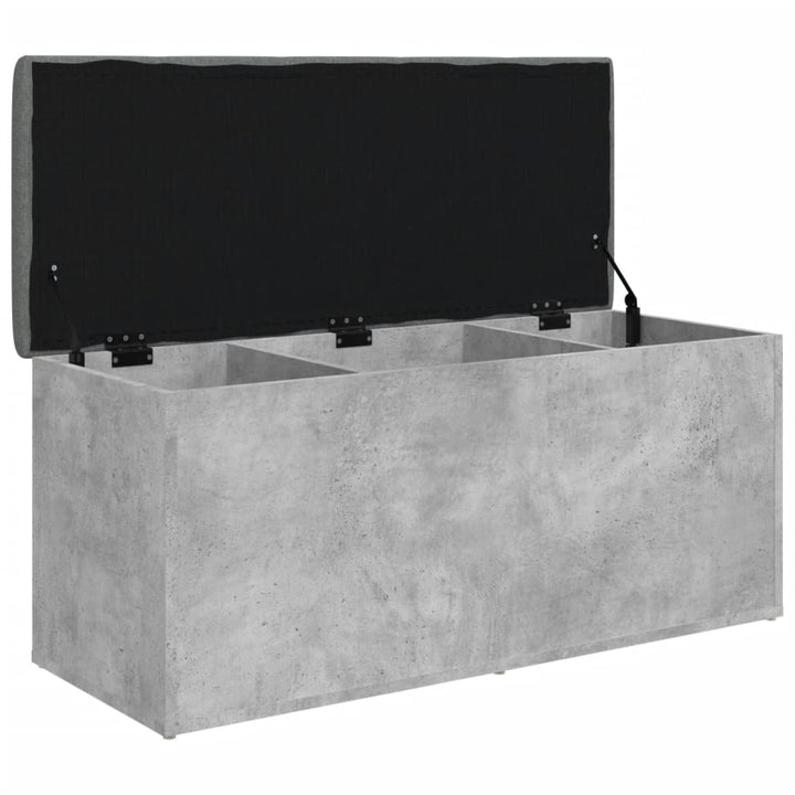 opbevaringsbænk 102x42x45 cm konstrueret træ betongrå