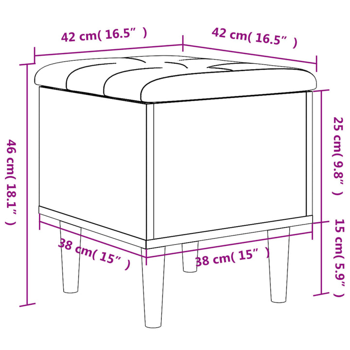 opbevaringsbænk 42x42x46 cm konstrueret træ hvid
