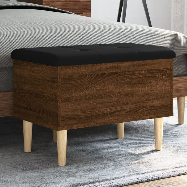 opbevaringsbænk 62x42x46 cm konstrueret træ brun egetræsfarve