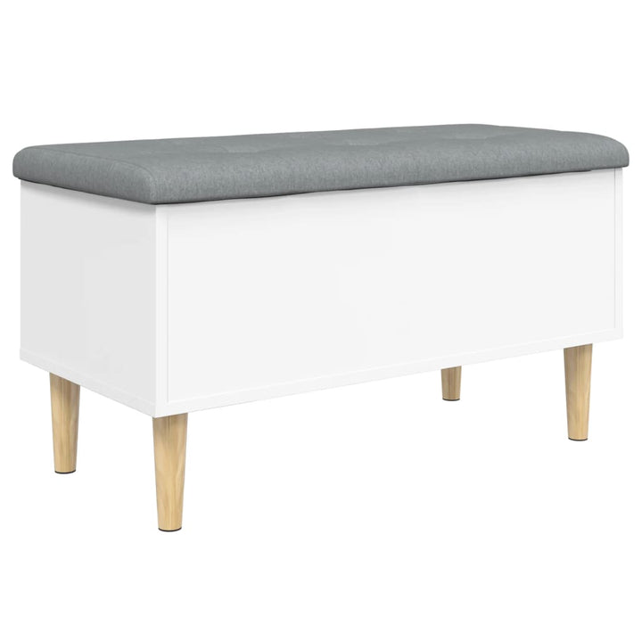 opbevaringsbænk 82x42x46 cm konstrueret træ hvid
