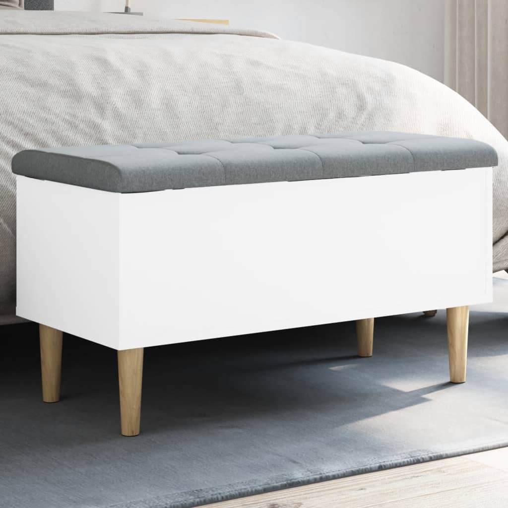 opbevaringsbænk 82x42x46 cm konstrueret træ hvid