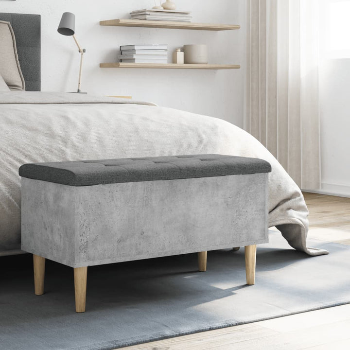 skobænk 82x42x46 cm konstrueret træ betongrå