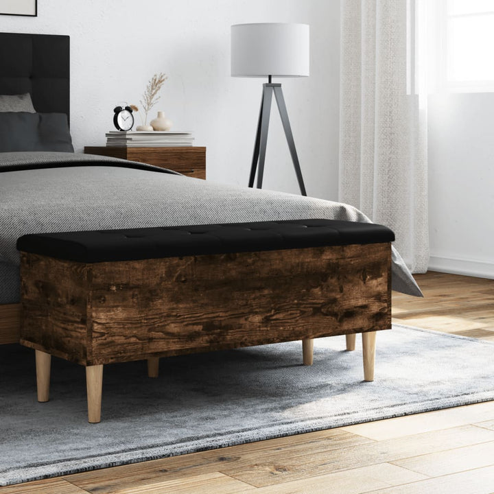 skobænk 102x42x46 cm konstrueret træ røget egetræsfarve