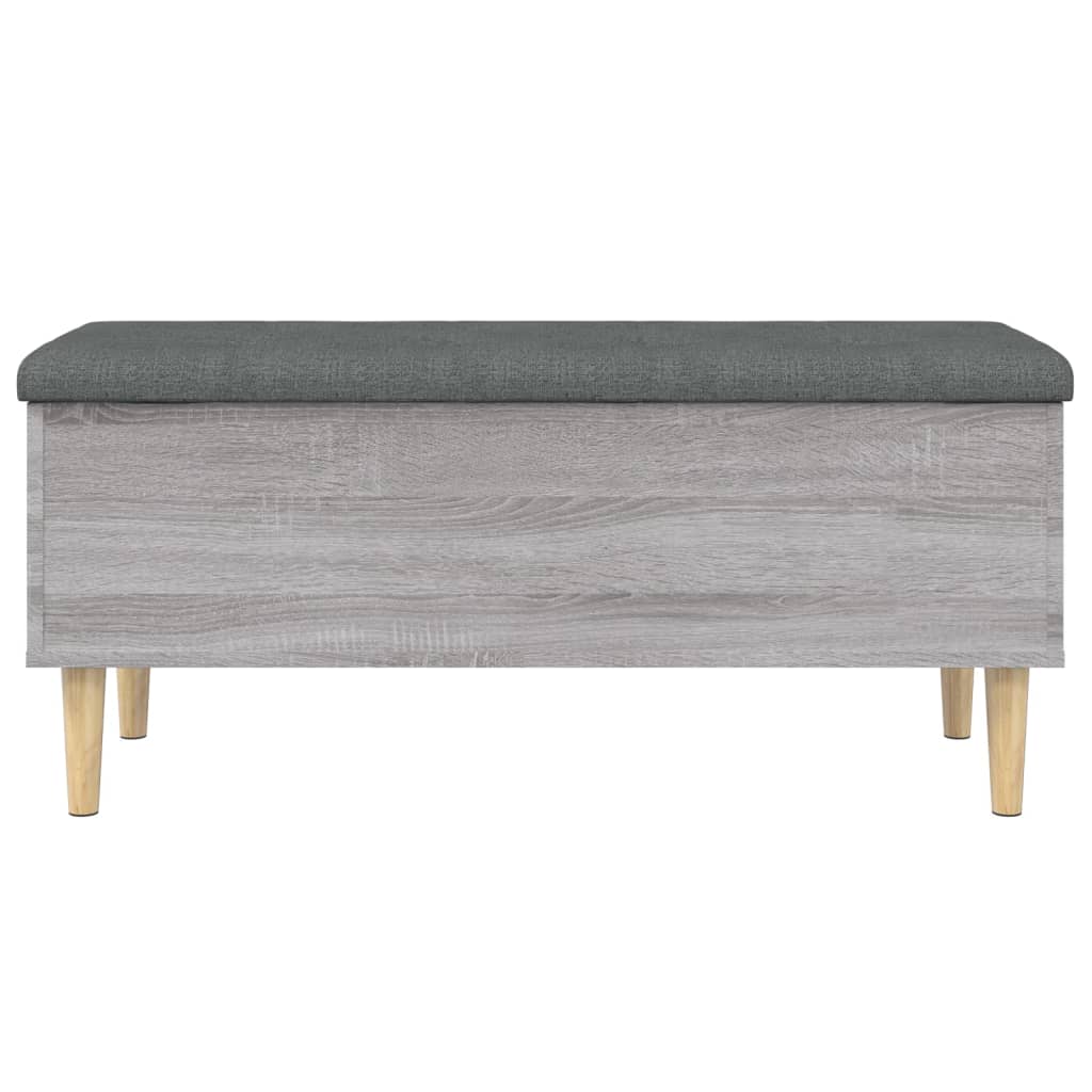 opbevaringsbænk 102x42x46 cm konstrueret træ grå sonoma-eg