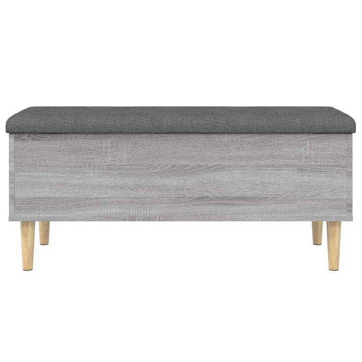 opbevaringsbænk 102x42x46 cm konstrueret træ grå sonoma-eg