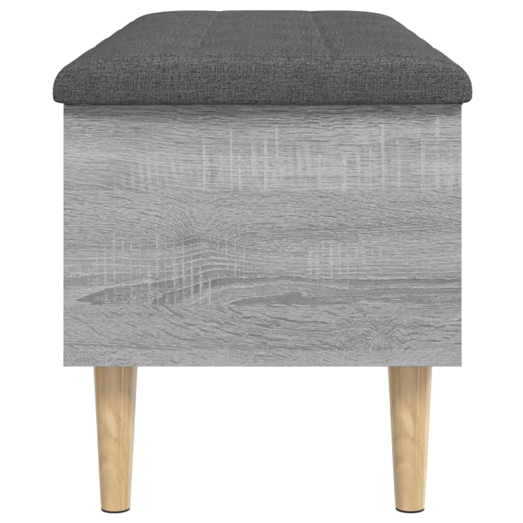 opbevaringsbænk 102x42x46 cm konstrueret træ grå sonoma-eg