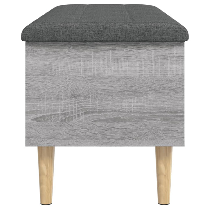 opbevaringsbænk 102x42x46 cm konstrueret træ grå sonoma-eg