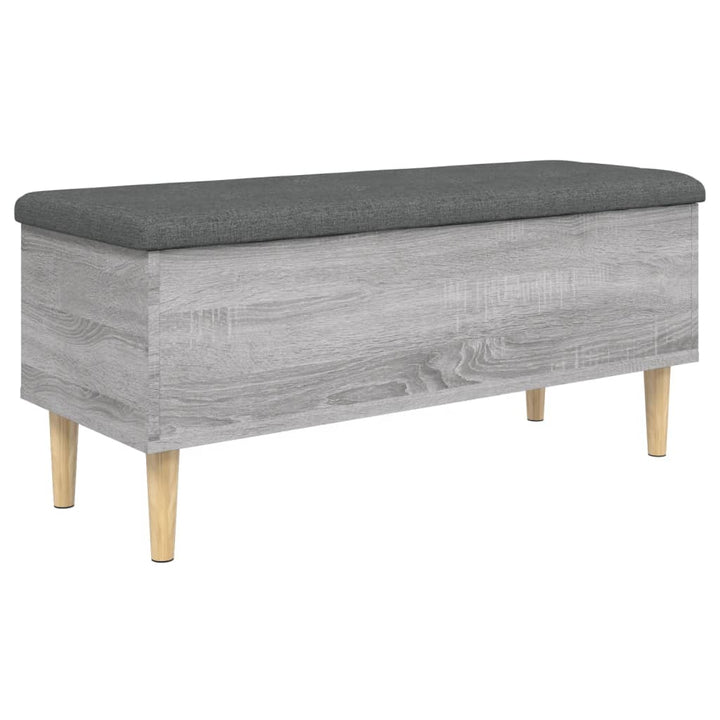 opbevaringsbænk 102x42x46 cm konstrueret træ grå sonoma-eg