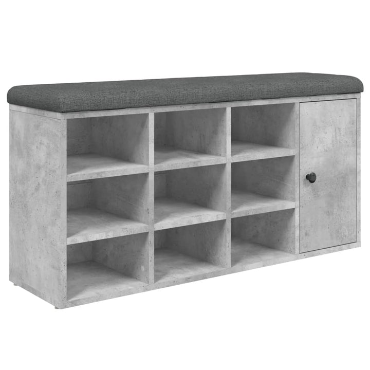 skobænk 102x32x50 cm konstrueret træ betongrå