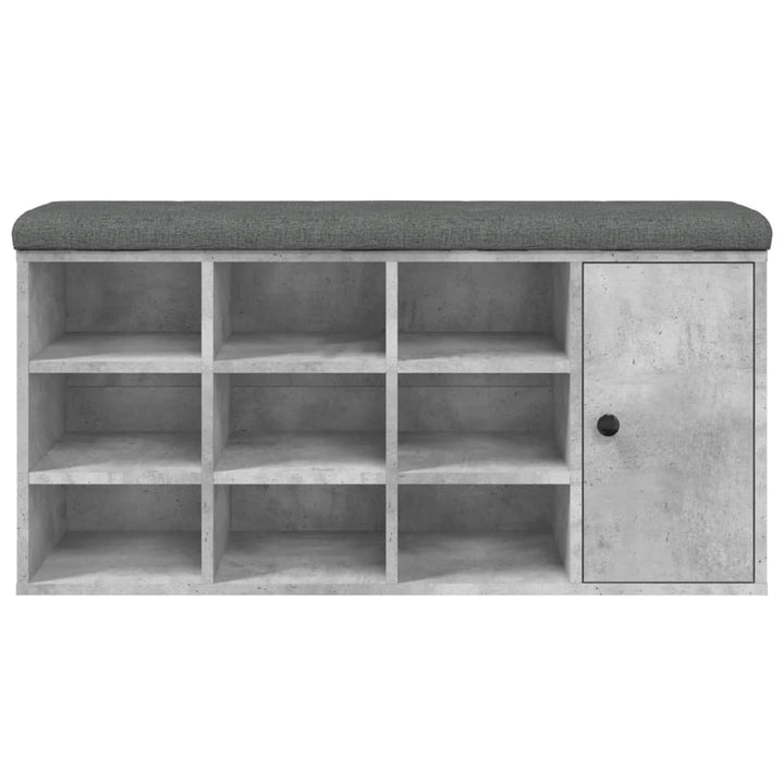 skobænk 102x32x50 cm konstrueret træ betongrå