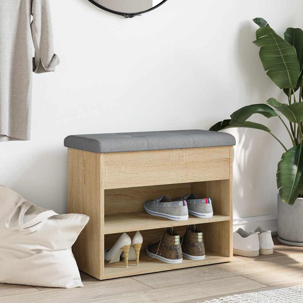 skobænk 62x32x50 cm konstrueret træ sonoma-eg