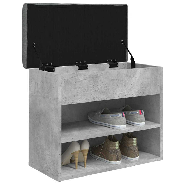 skobænk 62x32x50 cm konstrueret træ betongrå