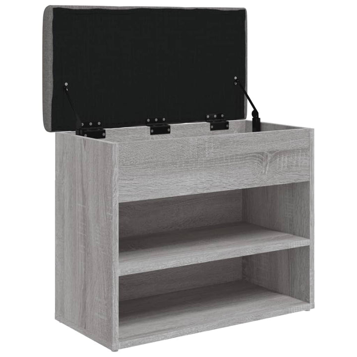 skobænk 62x32x50 cm konstrueret træ grå sonoma-eg