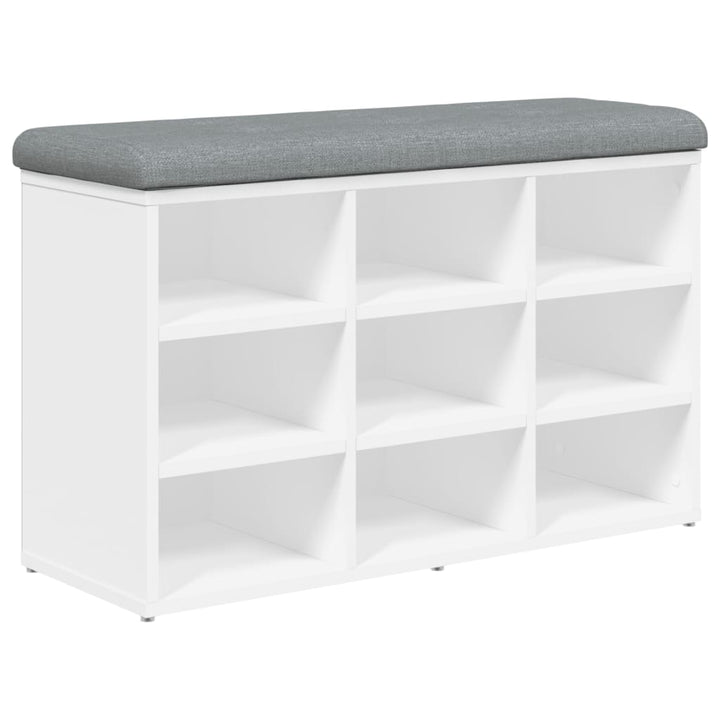 skobænk hvid 82x32x50 cm konstrueret træ