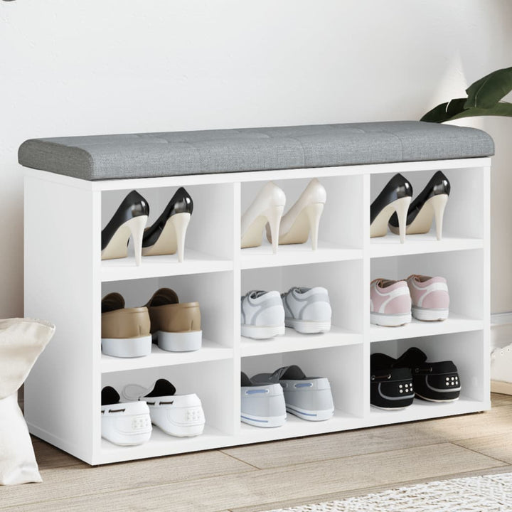 skobænk hvid 82x32x50 cm konstrueret træ