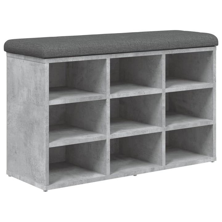 skobænk 82x32x50 cm konstrueret træ betongrå