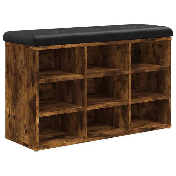 skobænk 82x32x50 cm konstrueret træ røget egetræsfarve