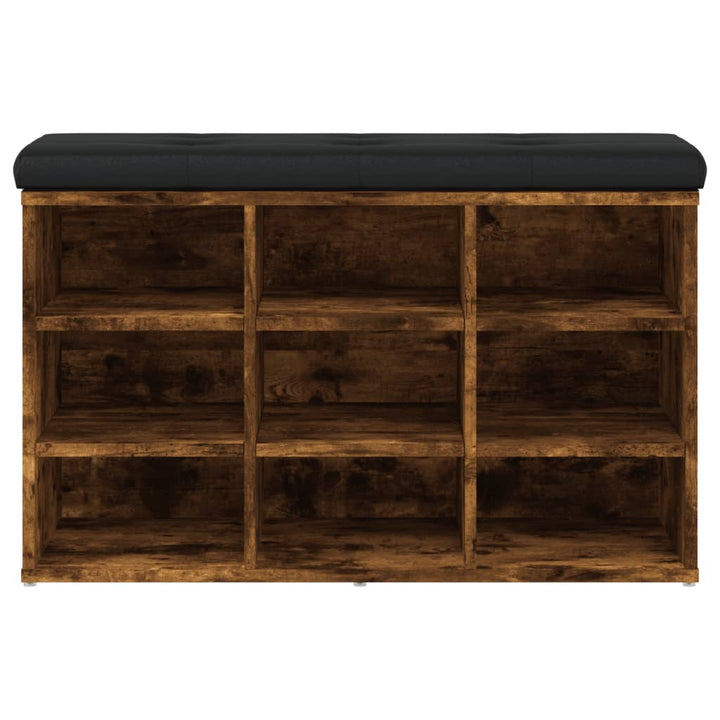 skobænk 82x32x50 cm konstrueret træ røget egetræsfarve