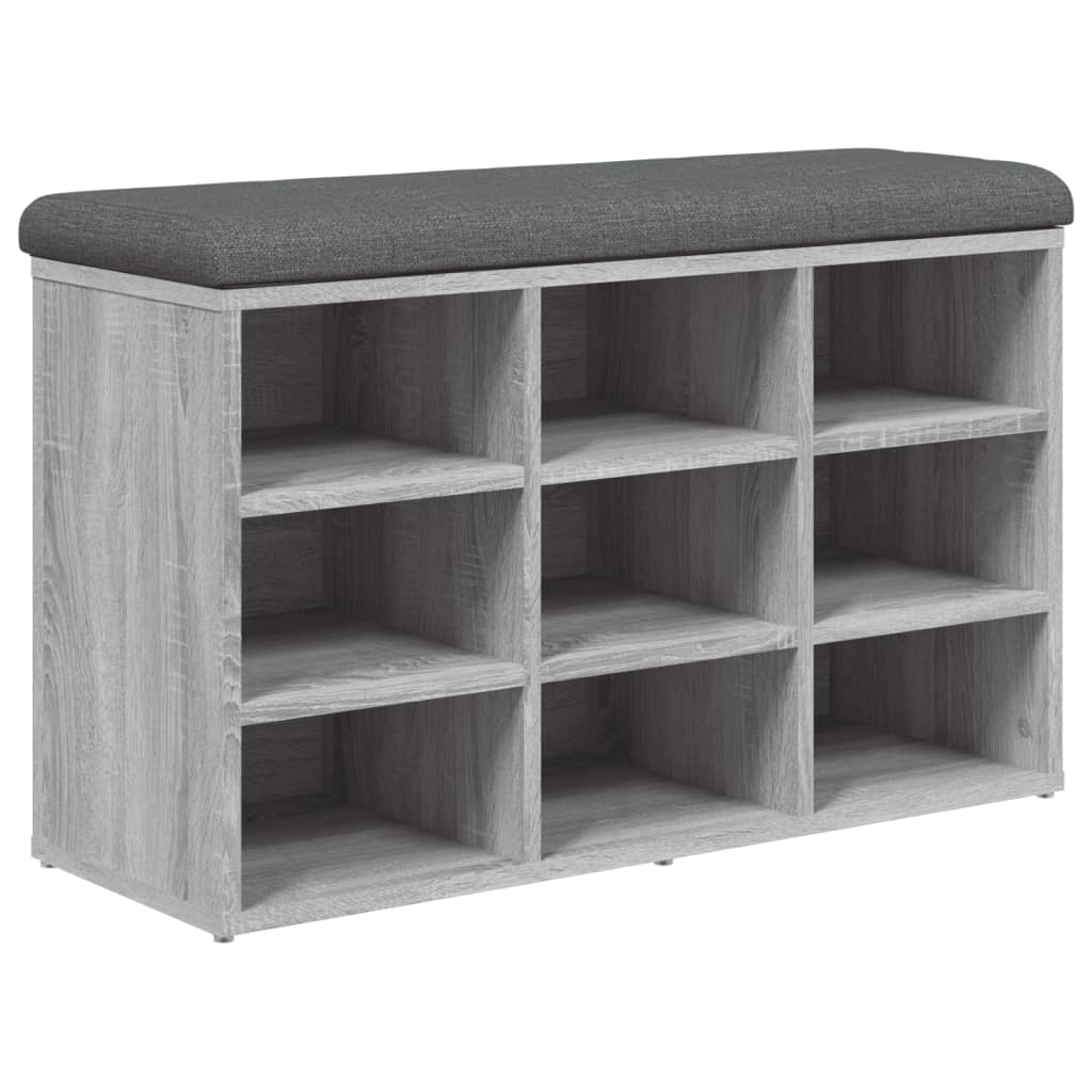 skobænk 82x32x50 cm konstrueret træ grå sonoma-eg