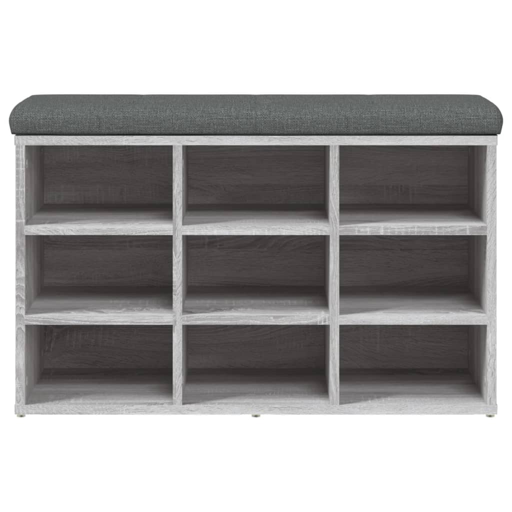 skobænk 82x32x50 cm konstrueret træ grå sonoma-eg