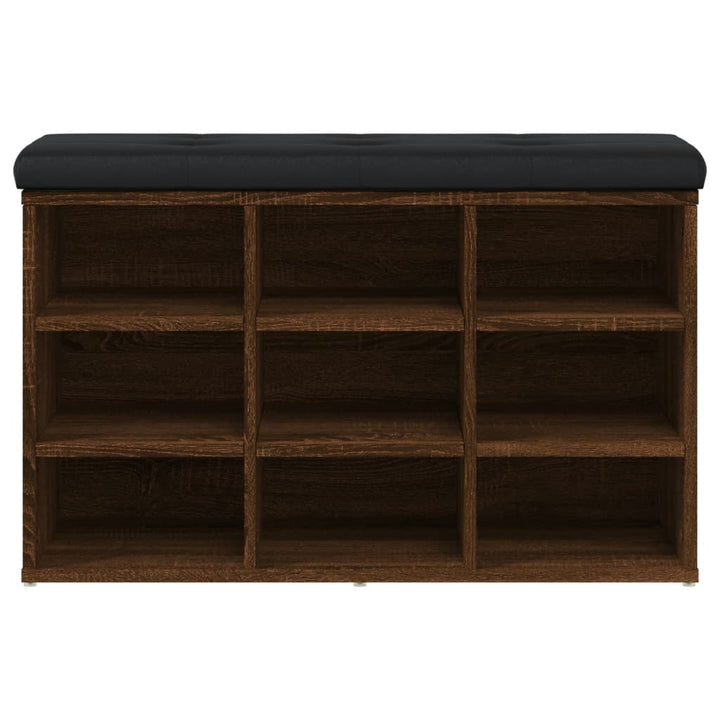 skobænk 82x32x50 cm konstrueret træ brun egetræsfarve
