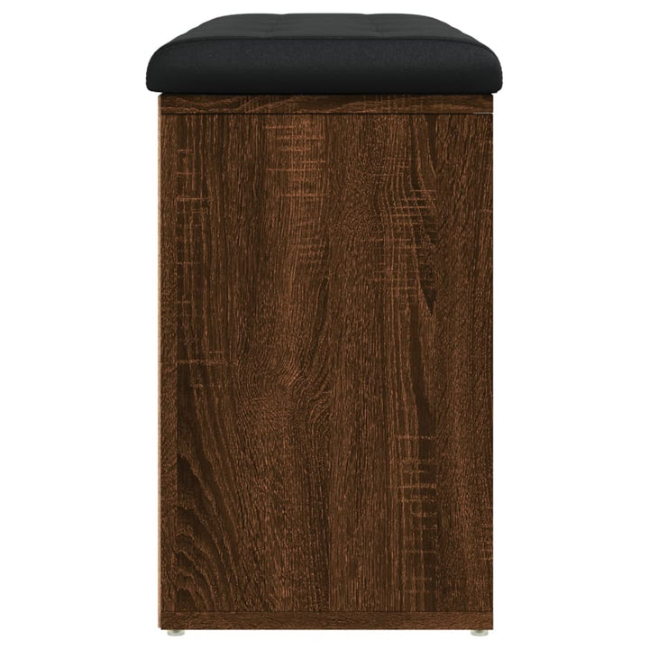 skobænk 82x32x50 cm konstrueret træ brun egetræsfarve