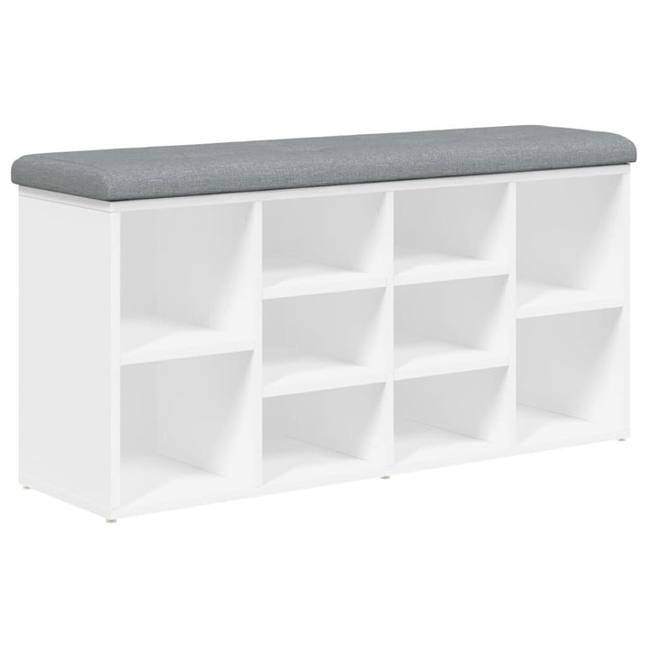 skobænk hvid 102x32x50 cm konstrueret træ