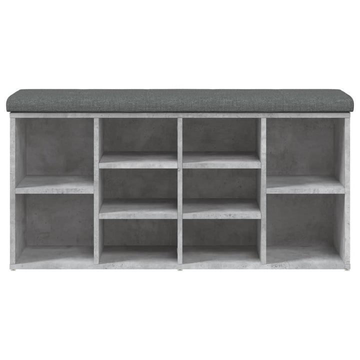 skobænk 102x32x50 cm konstrueret træ betongrå