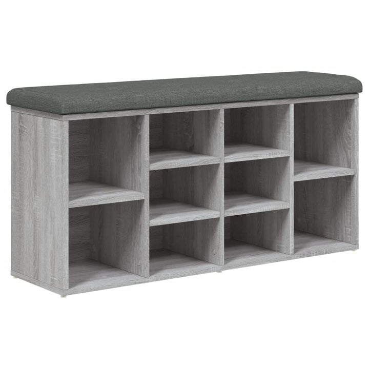 skobænk 102x32x50 cm konstrueret træ grå sonoma-eg