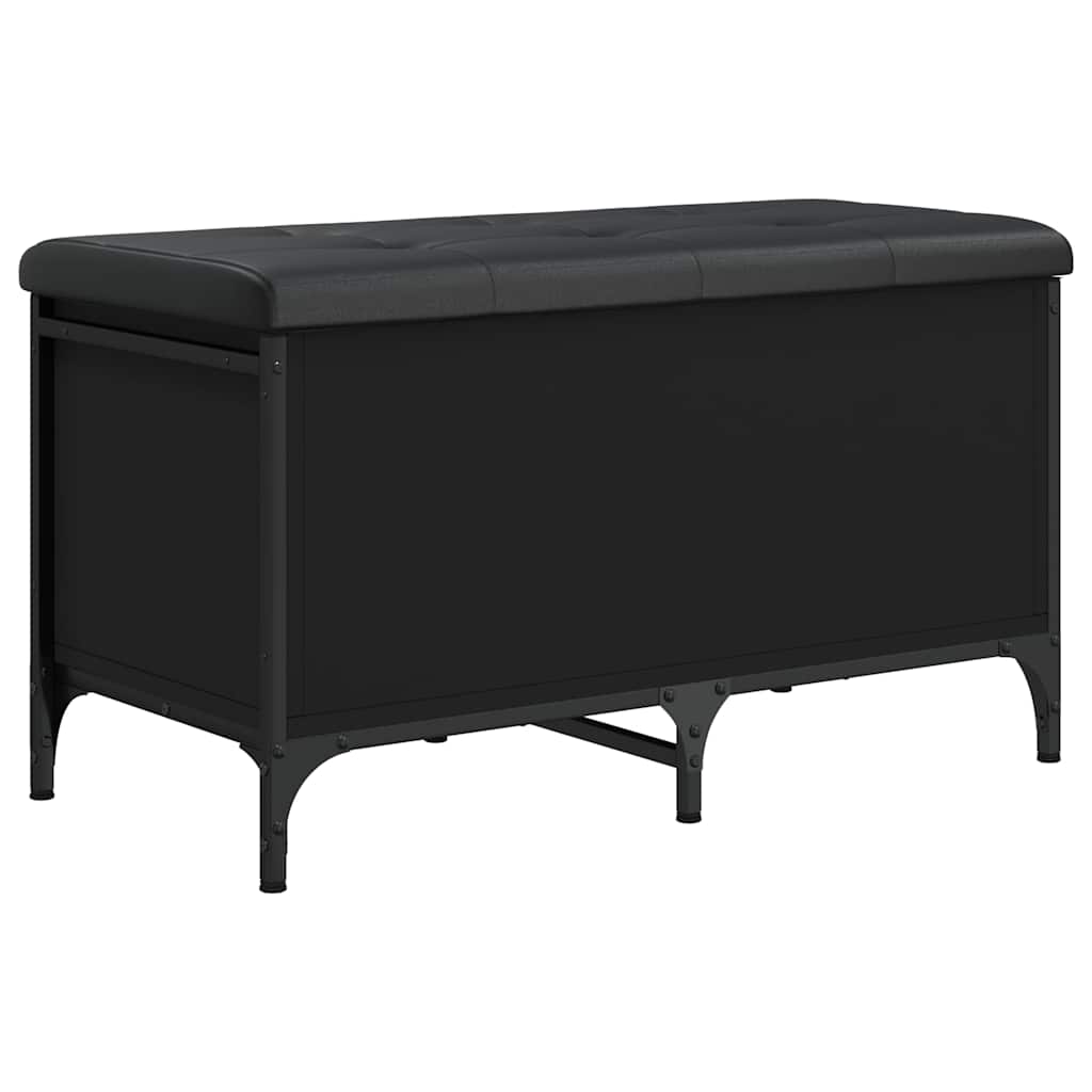 opbevaringsbænk 82x42x45 cm konstrueret træ sort