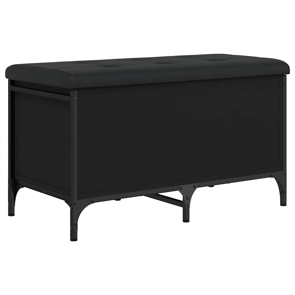 opbevaringsbænk 82x42x45 cm konstrueret træ sort