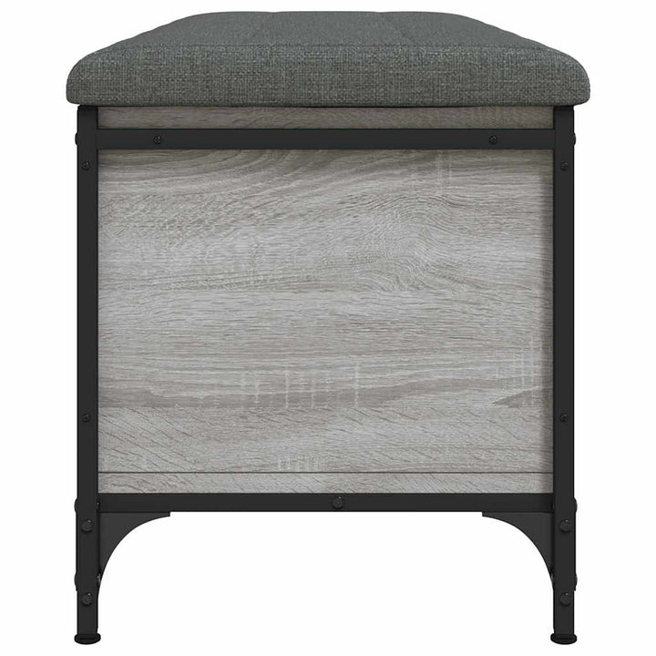 opbevaringsbænk 102x42x45 cm konstrueret træ grå sonoma-eg
