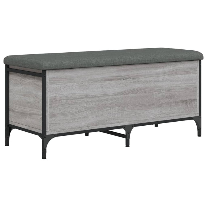 opbevaringsbænk 102x42x45 cm konstrueret træ grå sonoma-eg
