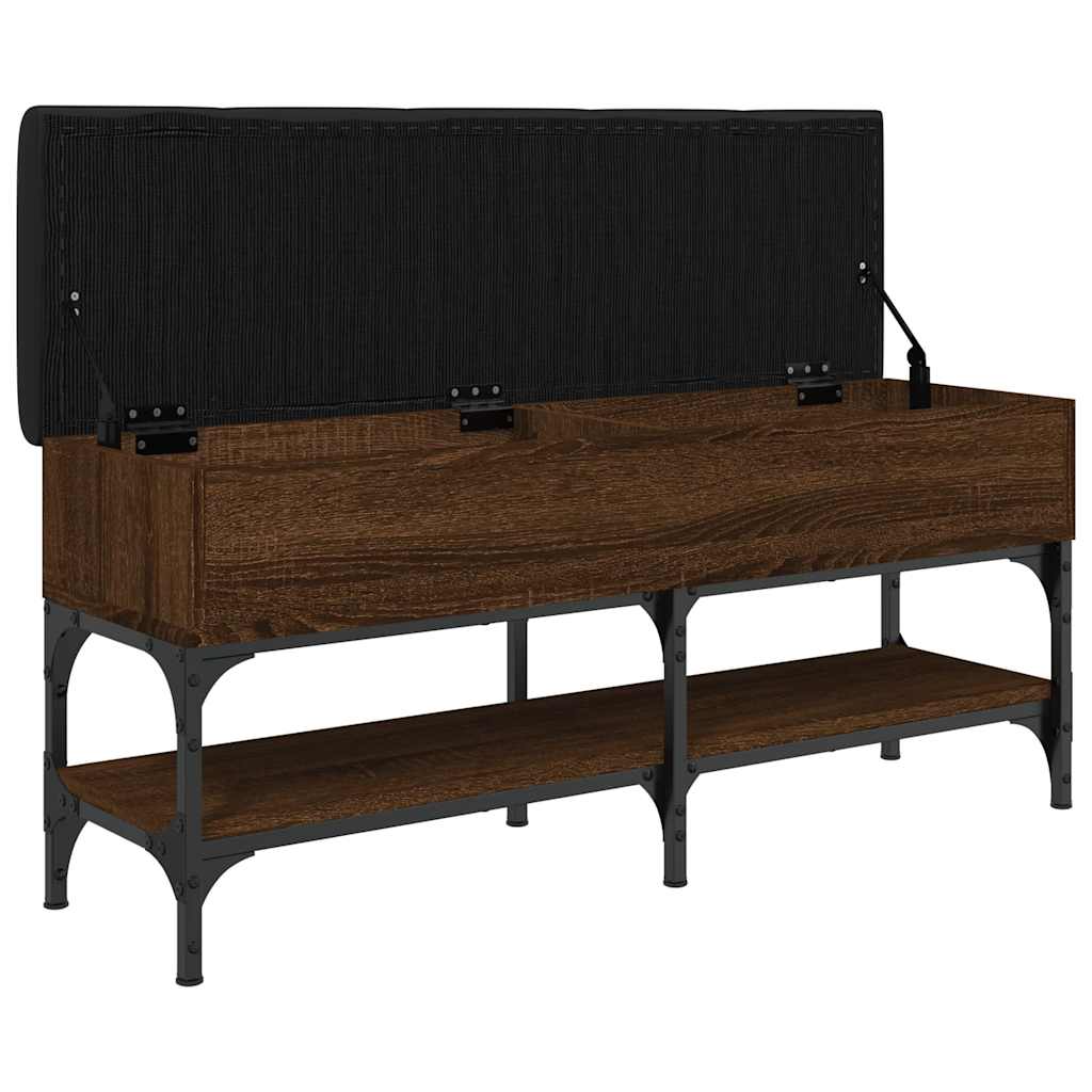 skobænk 102x32x45 cm konstrueret træ brun egetræsfarve