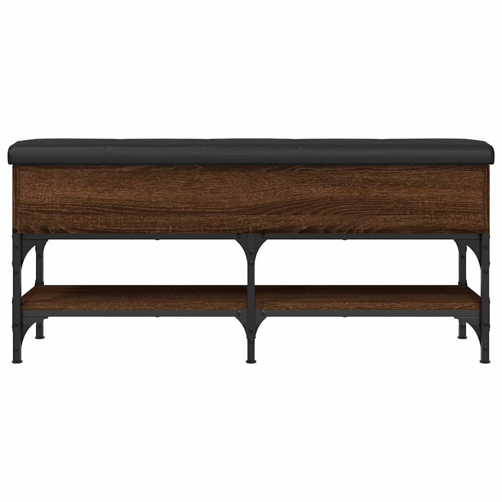 skobænk 102x32x45 cm konstrueret træ brun egetræsfarve
