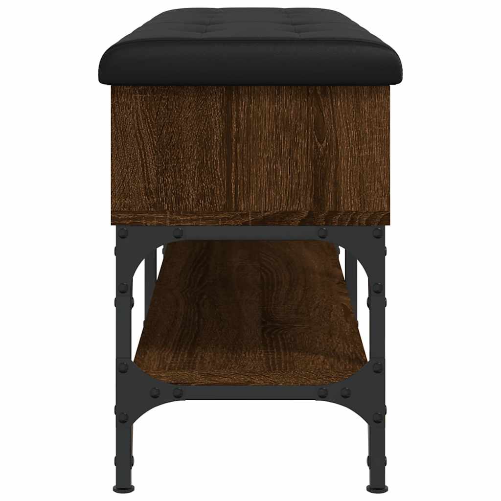 skobænk 102x32x45 cm konstrueret træ brun egetræsfarve