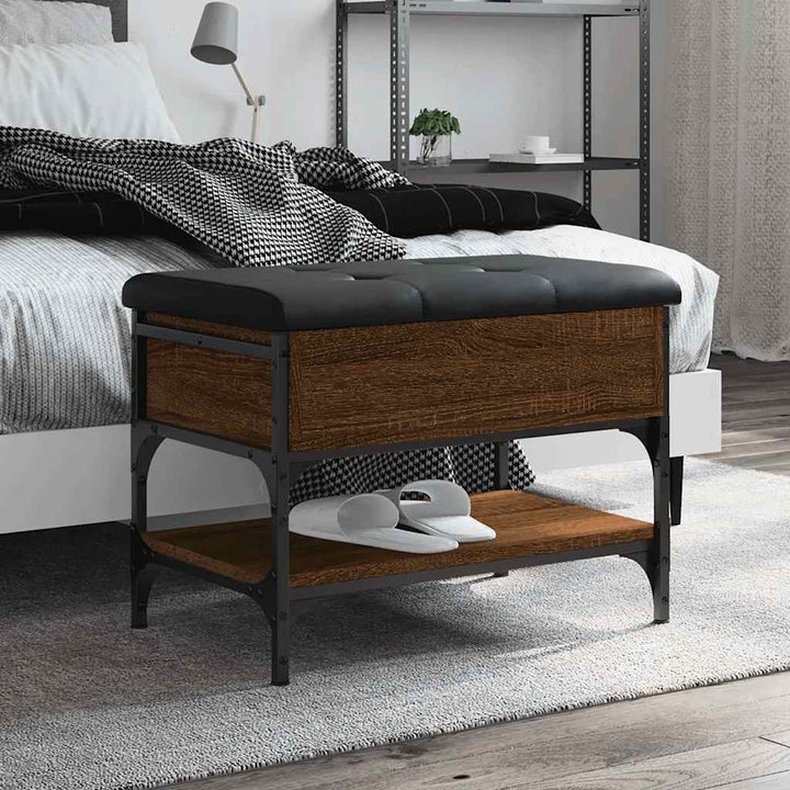 skobænk 62x42x45 cm konstrueret træ brun egetræsfarve