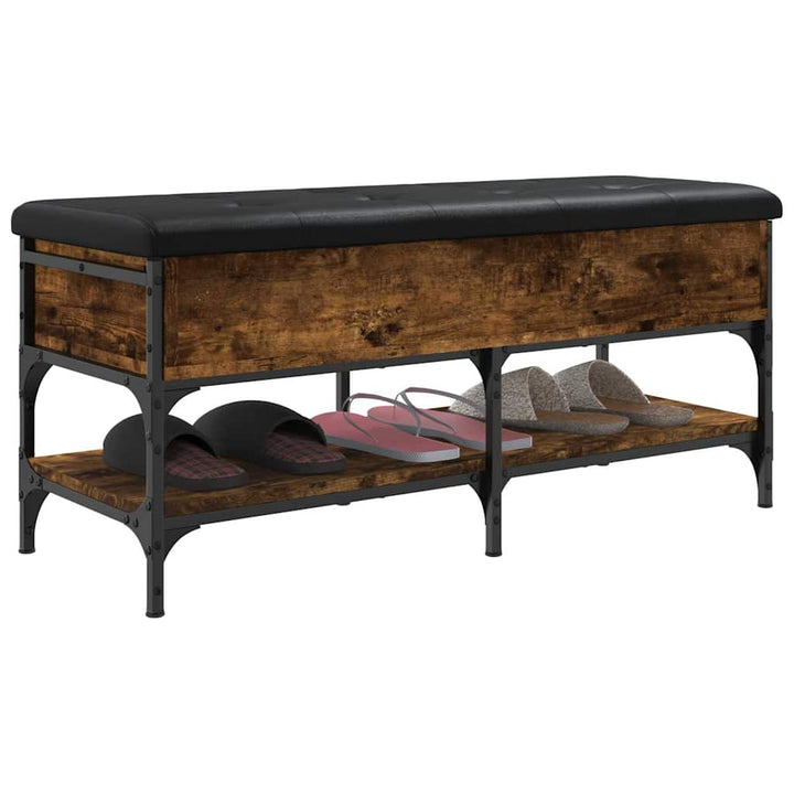 skobænk 102x42x45 cm konstrueret træ røget egetræsfarve