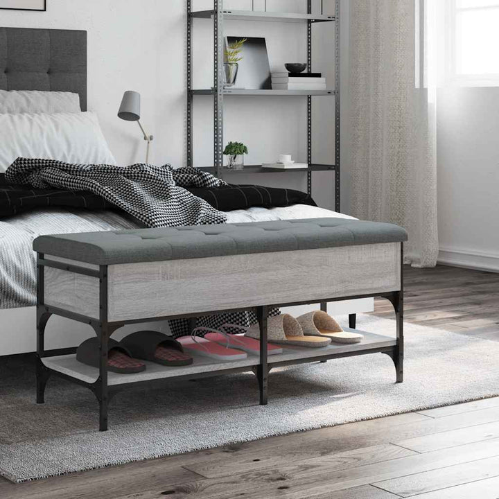 skobænk 102x42x45 cm konstrueret træ grå sonoma-eg