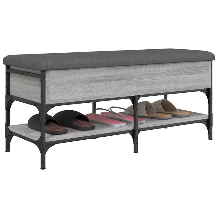 skobænk 102x42x45 cm konstrueret træ grå sonoma-eg