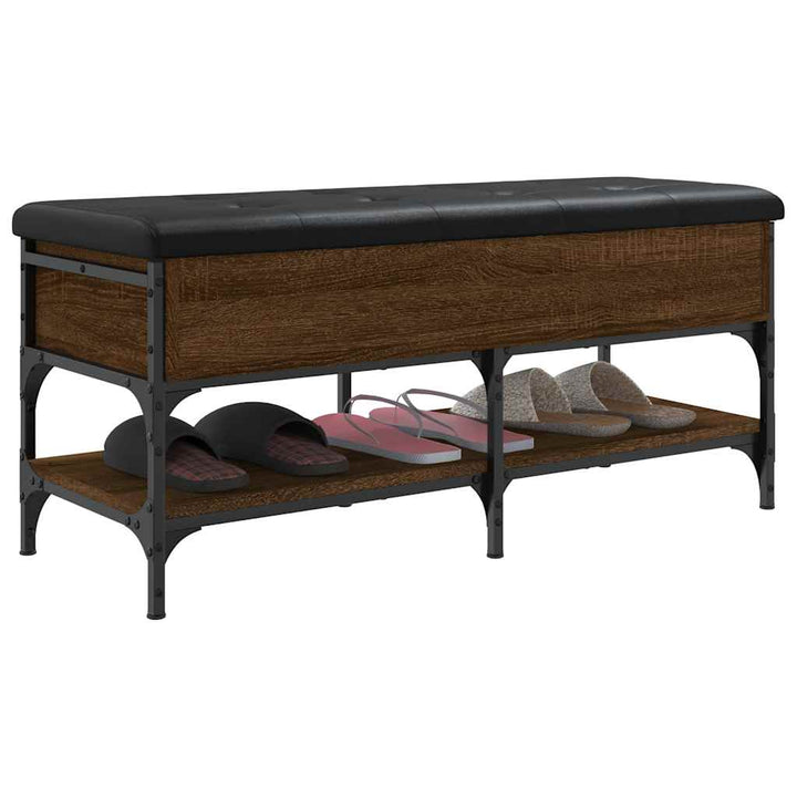 skobænk 102x42x45 cm konstrueret træ brun egetræsfarve