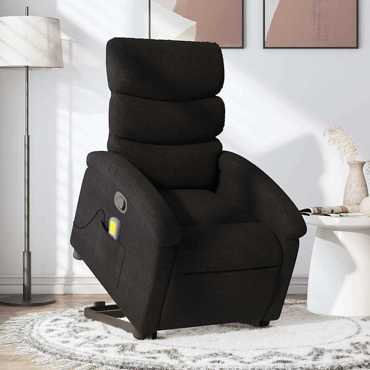 løftestol med massage stof sort