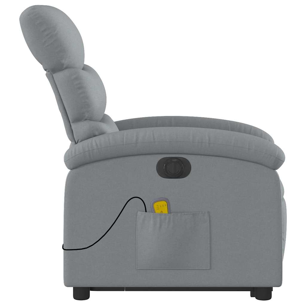 elektrisk massagestol med løftefunktion stof lysegrå