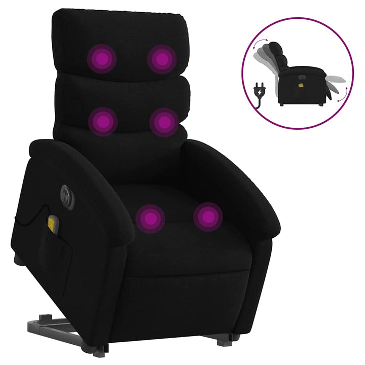 elektrisk massagestol med løftefunktion stof sort