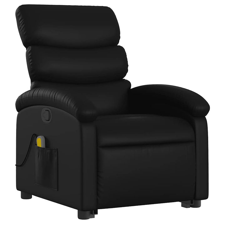 løftestol med massagefunktion kunstlæder sort