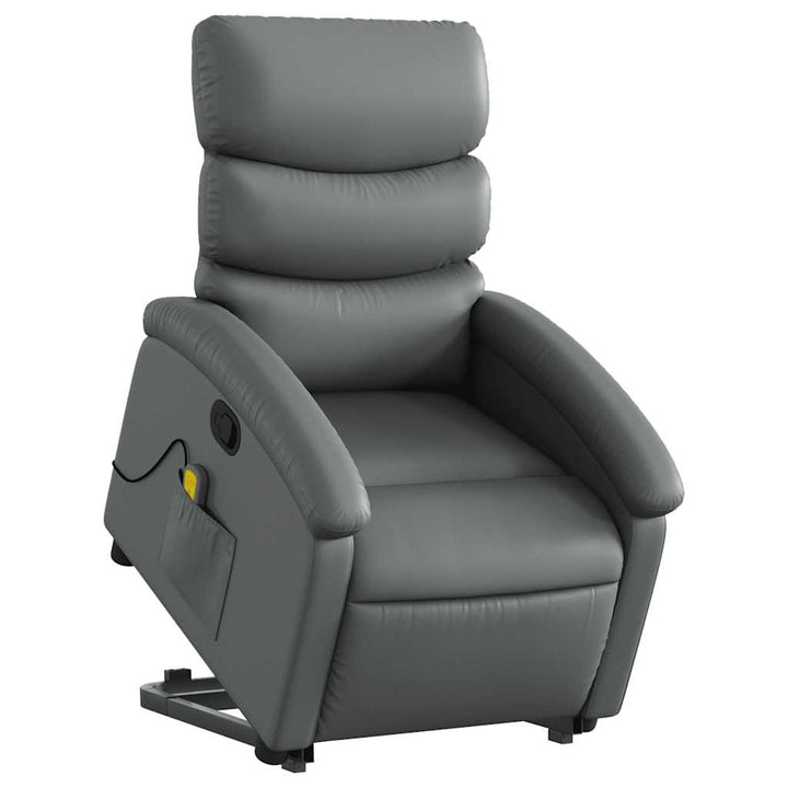 løftestol med massagefunktion kunstlæder grå
