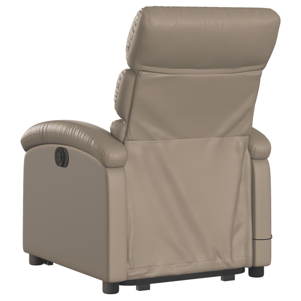 løftestol med massagefunktion kunstlæder cappuccino