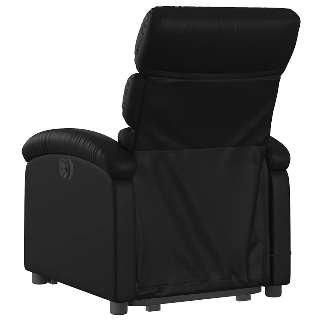 massagestol med løftefunktion kunstlæder sort